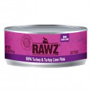 *原箱優惠*RAWZ全貓主食肉醬罐頭-96%火雞肉、火雞肝155g x24