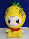 台灣水果系列毛毛發聲玩具-菠蘿(黃)