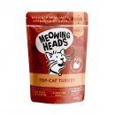 *原箱優惠*Meowing Heads無穀物成貓用主食濕包-93%放養火雞、草飼牛&雞肉100g x10